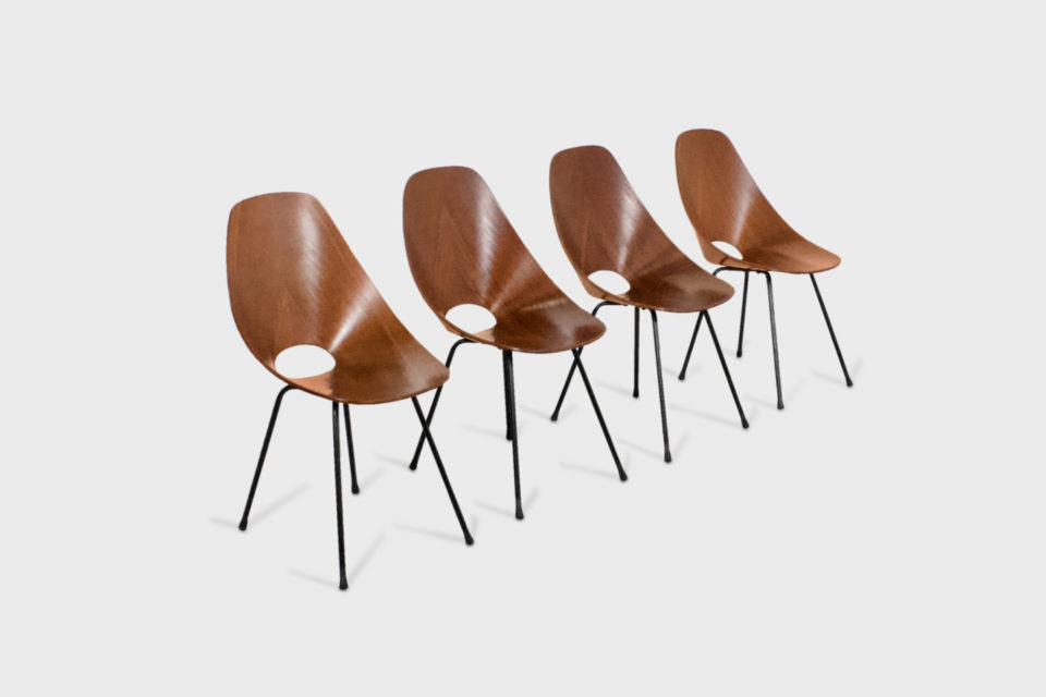 4 Plywood Vittorio Nobili ‘Medea’ Chairs