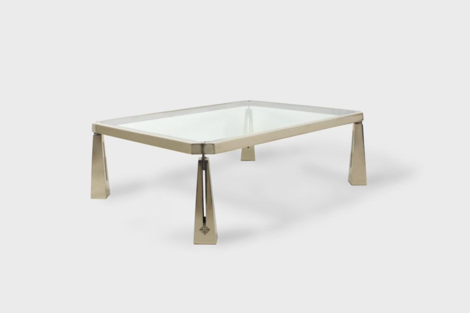 Rare Brass and Glass Coffee Table by Peter Ghyczy