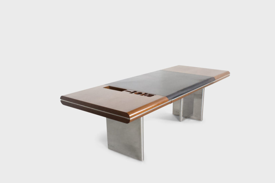 Rare Large Hans Von Klier Mahogany Desk for Skipper