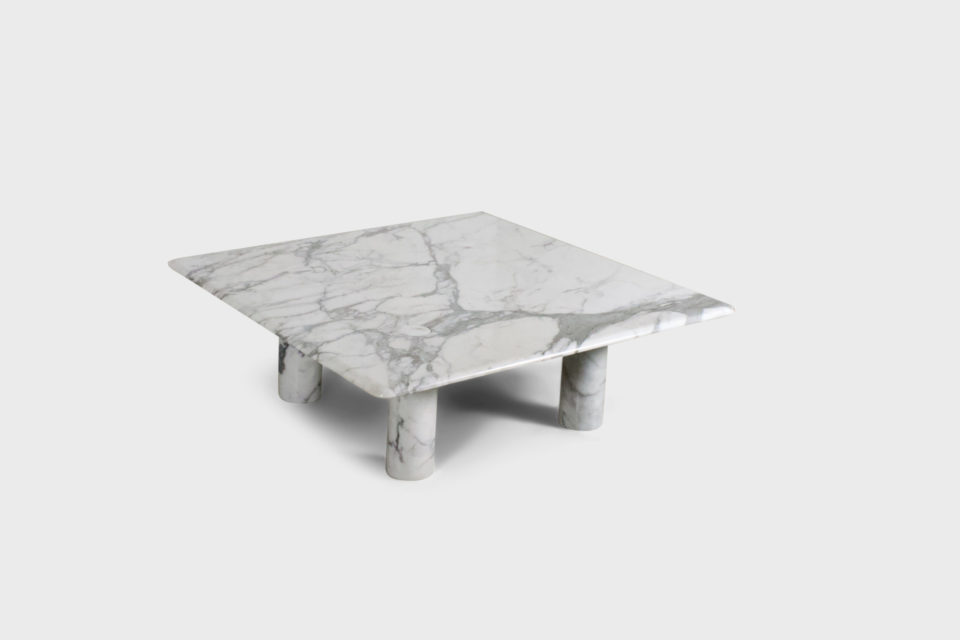 Large Angelo Mangiarotti Carrara Marble Coffee Table for Up&Up