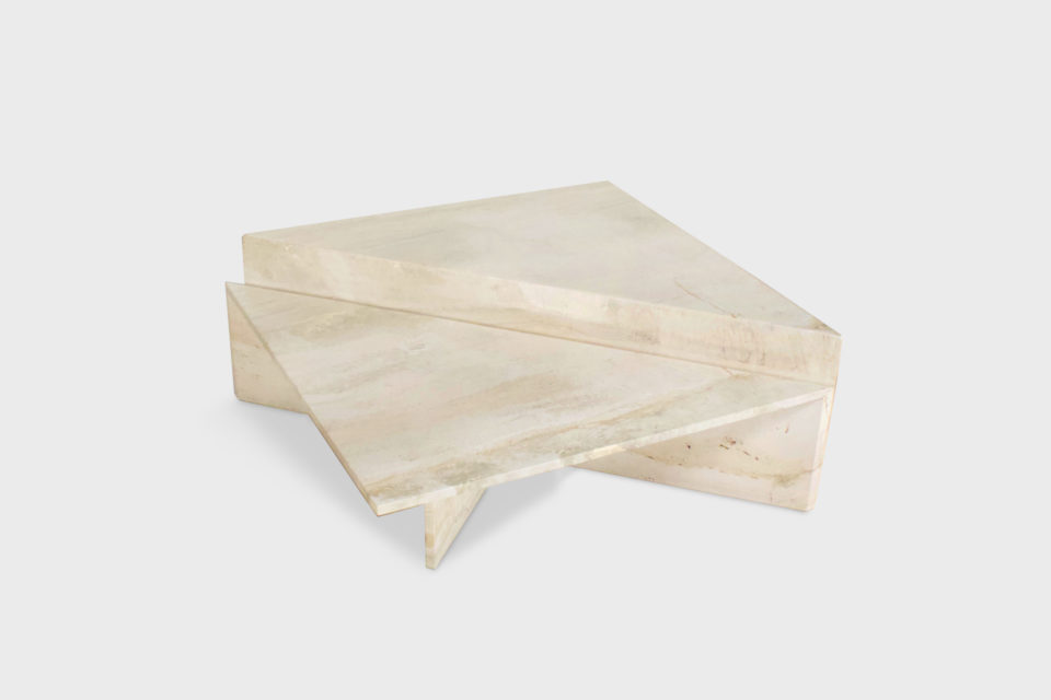 Large Travertine Coffee Table by Up&Up, Italy, 1970s