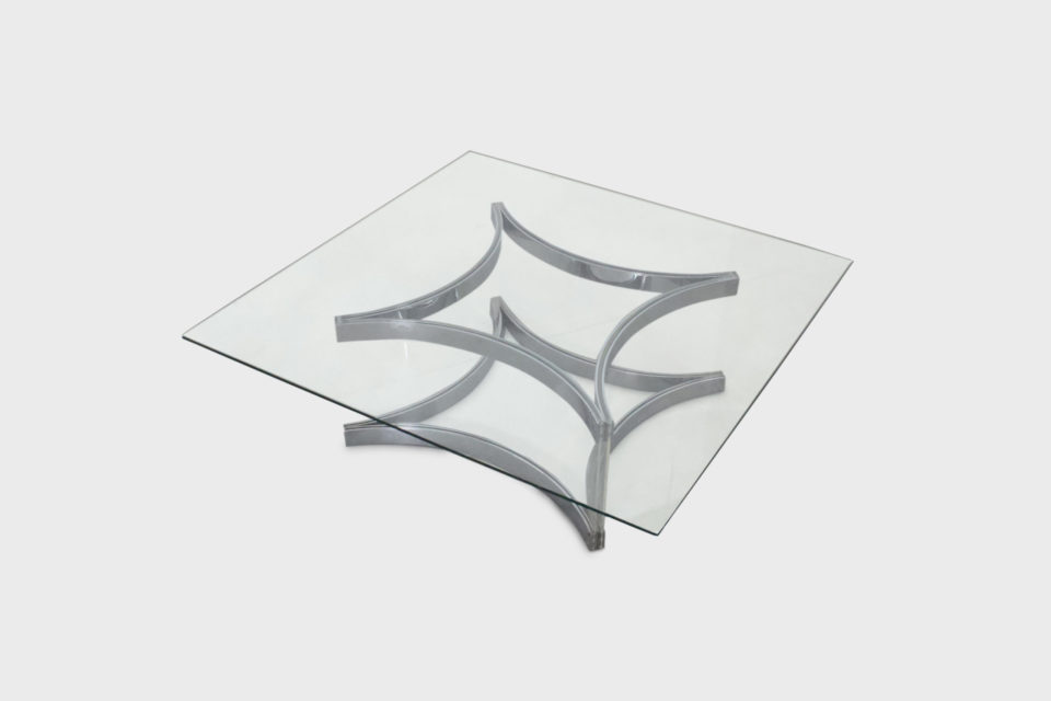 Lucite, Glass and Chrome Coffee Table by Alessandro Albrizzi, 1970s