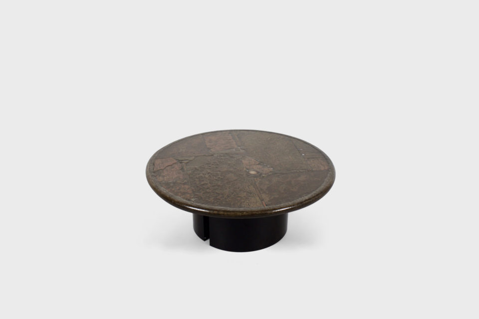 Paul Kingma One-Off Artwork Coffee Table, Agate Slate Brass