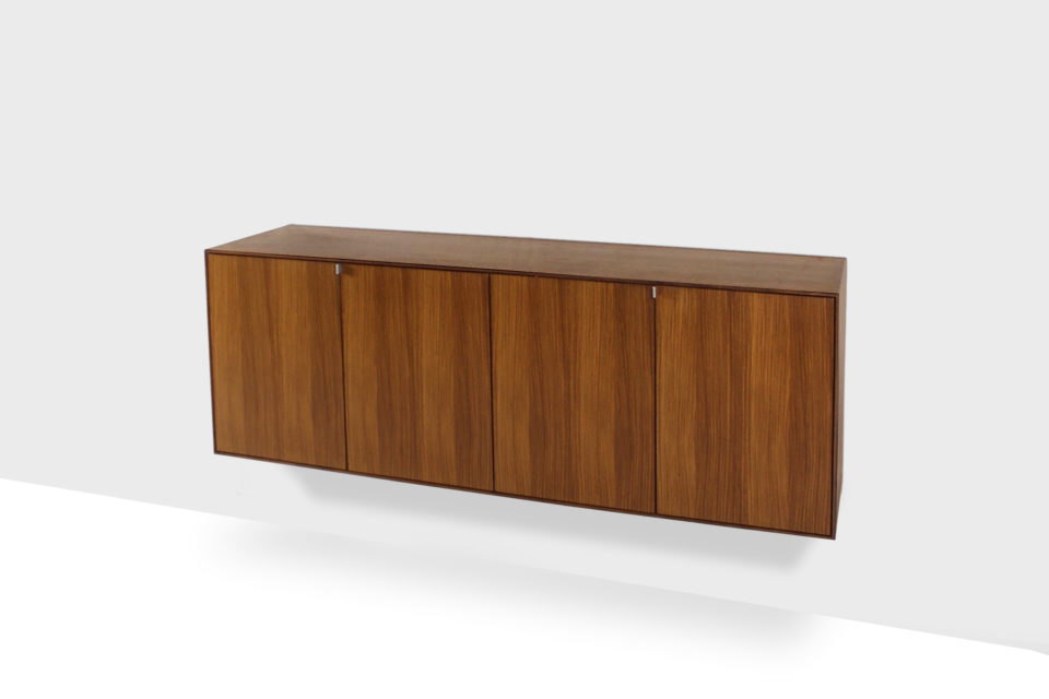 Set of Two Rare Palisander Hanging Sideboard by Florence Knoll, 1950s