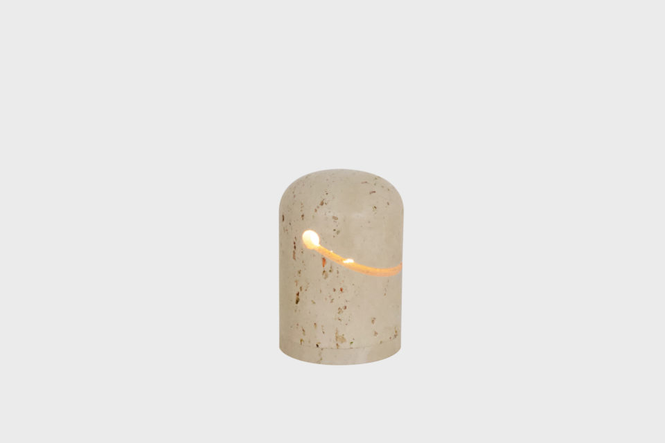 Sculptural Travertine Table Lamp by Giuliano Cesari for Nucleo Sormani