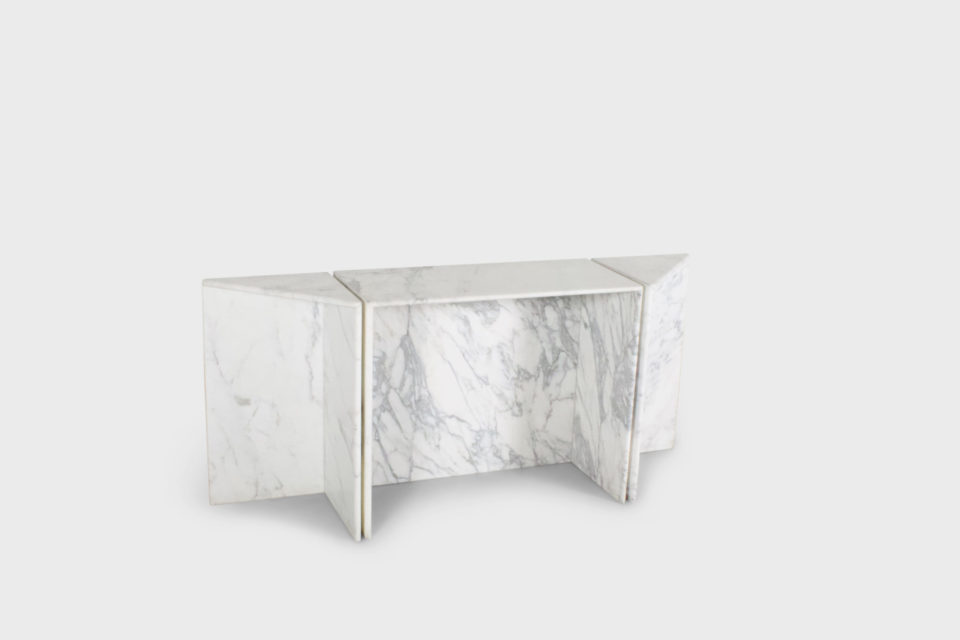Three-Piece Console Table by Up&Up in Carrara Marble