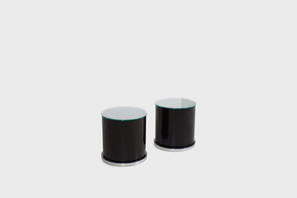 Set of Round Dry Bar / Cabinets by Willy Rizzo