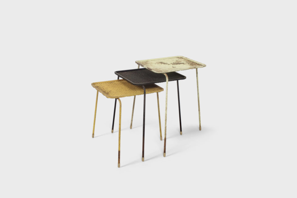 Early Mathieu Matégot 'Soumba' Nesting Tables