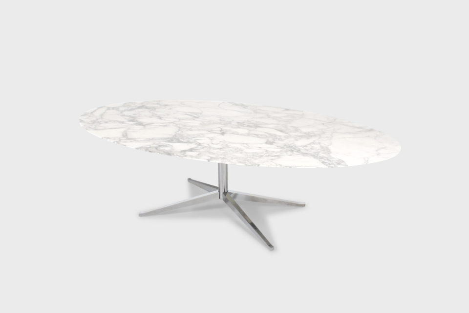 Original Florence Knoll Marble Oval Dining Table or Desk for Knoll International