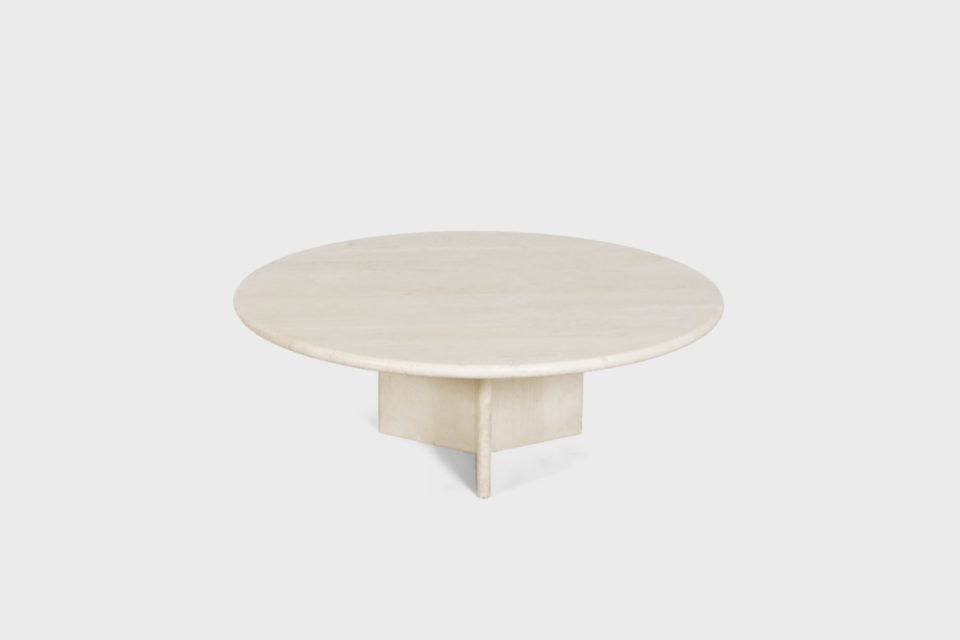 Round Travertine Coffee Table