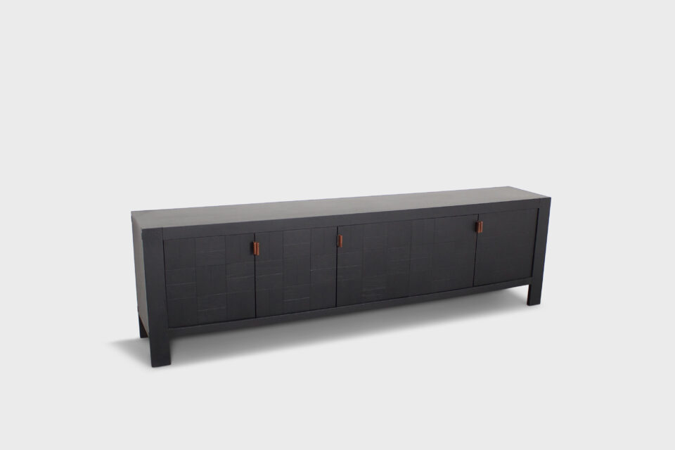 Large Brutalist Sideboard in Black Oak