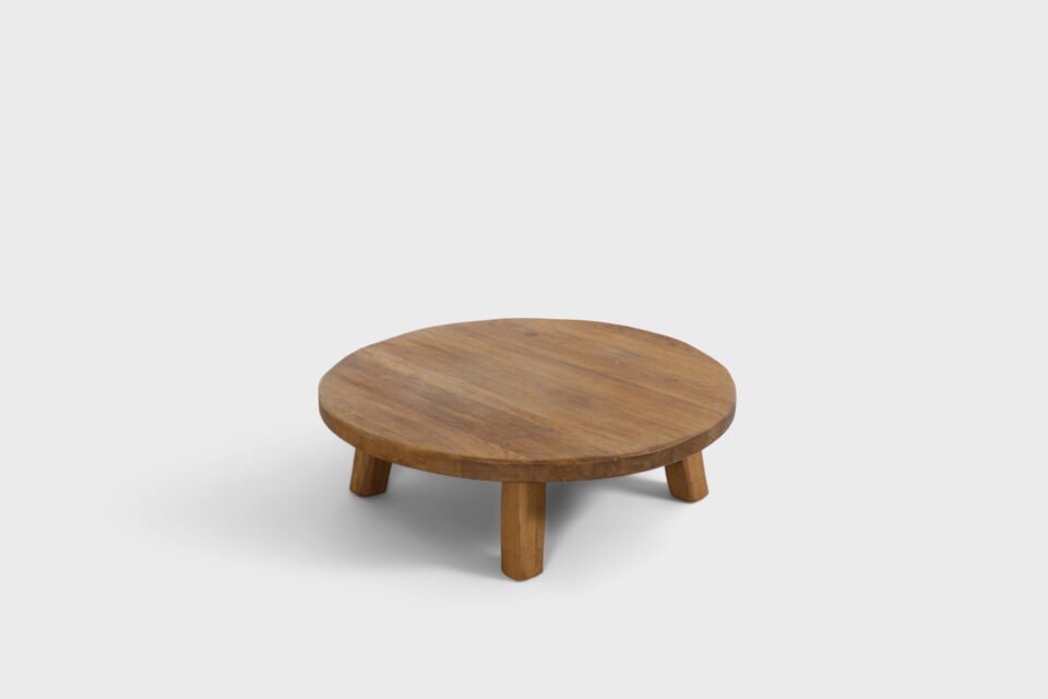 Round Impressive French Artisan Coffee Table in Solid Oak