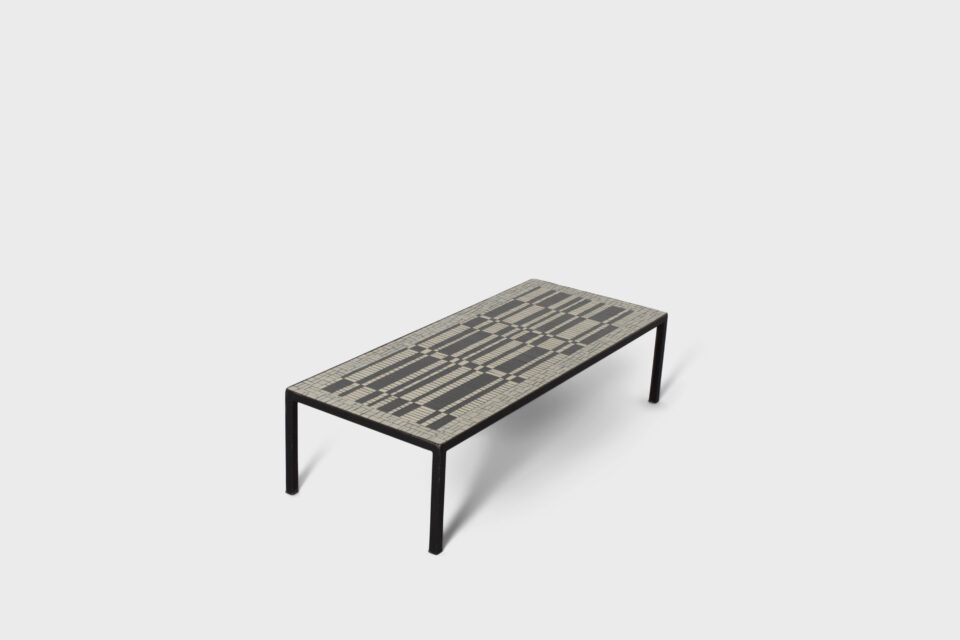 Impressive Mosaic Black & White Tile Coffee Table by Berthold Müller