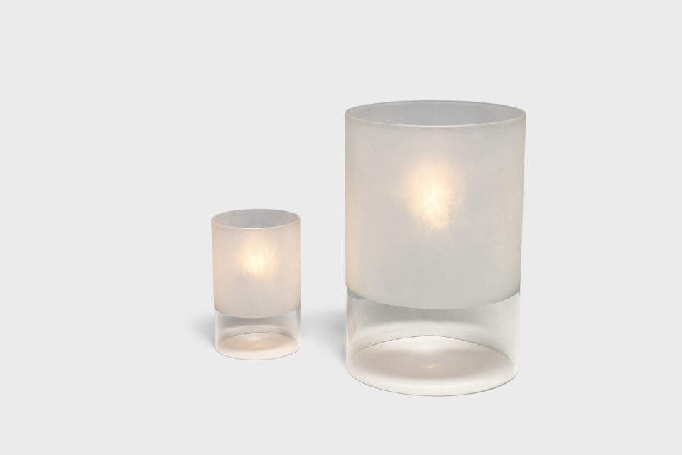 Set of Fontana Arte ‘Fatua' Glass Table Lamps by Guido Rosati