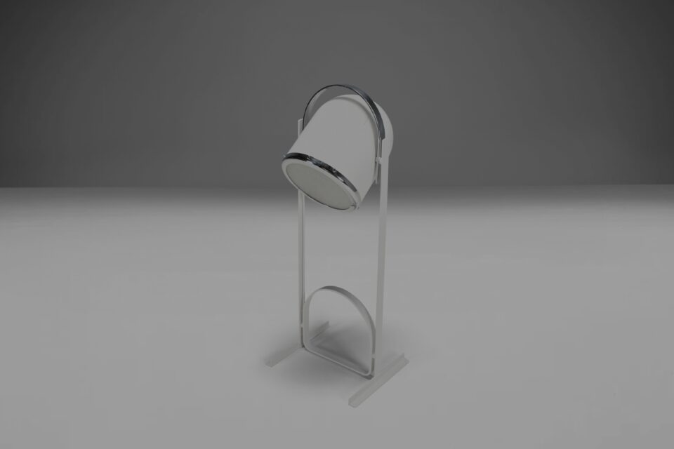 Rare Metal and Chrome Floor Lamp by Goffredo Reggiani, Italy, 1970s