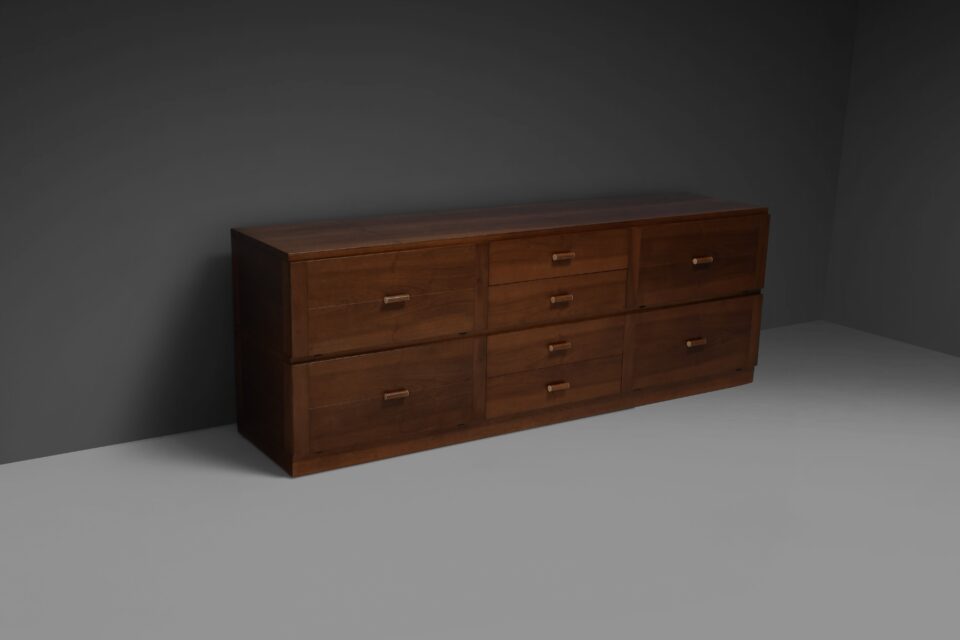 Rare Walnut Sideboard by Antonio Virgilio for Bernini
