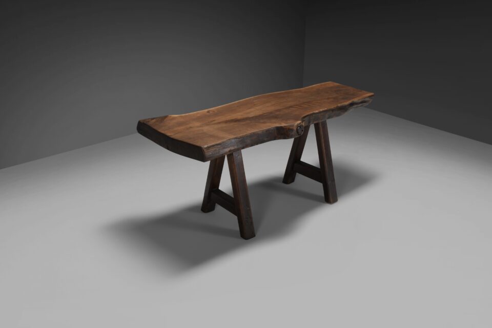 Rustic Brutalist Table Mobichalet in Solid Oak 2
