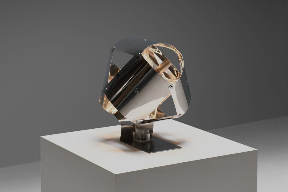 Stainless Steel Table Lamp by Edera Radici for Sagim – Italy, 1970
